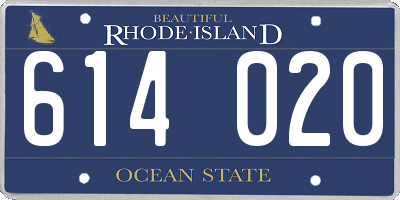 RI license plate 614020