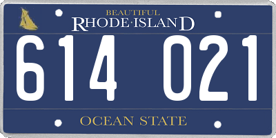 RI license plate 614021