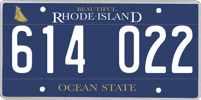 RI license plate 614022