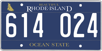 RI license plate 614024