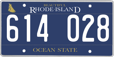 RI license plate 614028