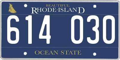 RI license plate 614030