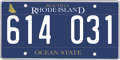RI license plate 614031