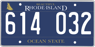 RI license plate 614032