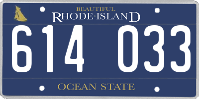 RI license plate 614033