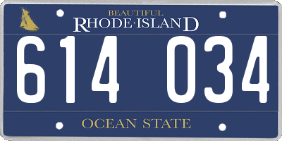 RI license plate 614034