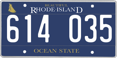 RI license plate 614035