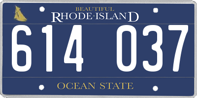 RI license plate 614037