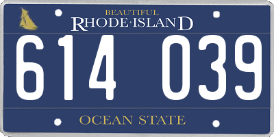 RI license plate 614039