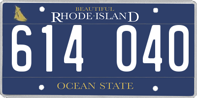 RI license plate 614040