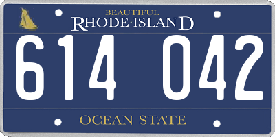 RI license plate 614042