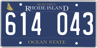 RI license plate 614043