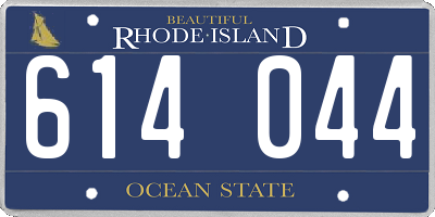 RI license plate 614044