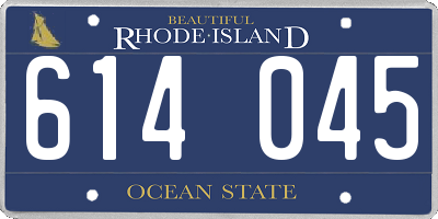 RI license plate 614045
