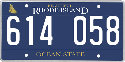 RI license plate 614058