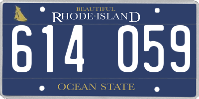 RI license plate 614059