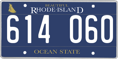 RI license plate 614060