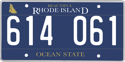 RI license plate 614061