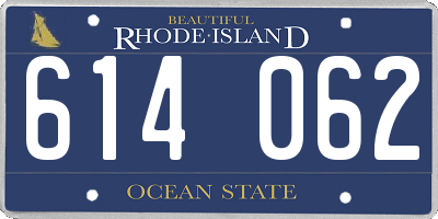 RI license plate 614062