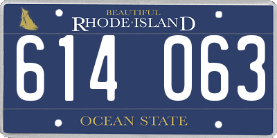 RI license plate 614063