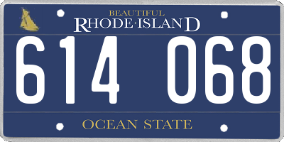 RI license plate 614068