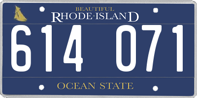 RI license plate 614071