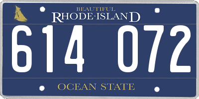 RI license plate 614072