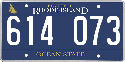 RI license plate 614073