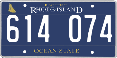 RI license plate 614074