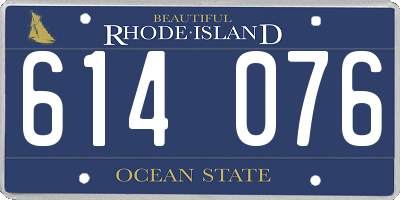 RI license plate 614076