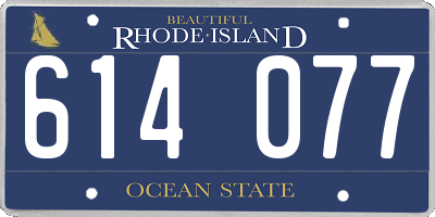 RI license plate 614077