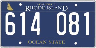 RI license plate 614081