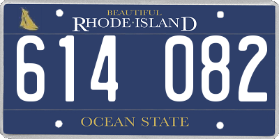 RI license plate 614082