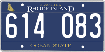 RI license plate 614083