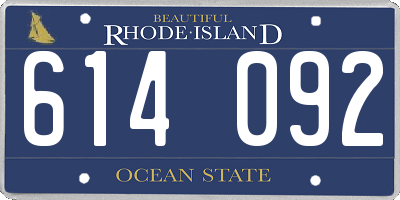 RI license plate 614092