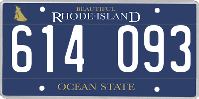 RI license plate 614093