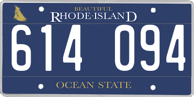 RI license plate 614094