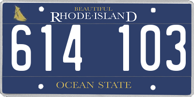 RI license plate 614103