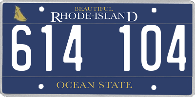 RI license plate 614104