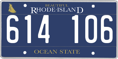 RI license plate 614106