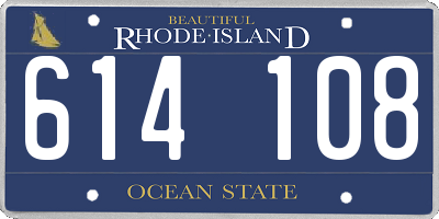 RI license plate 614108