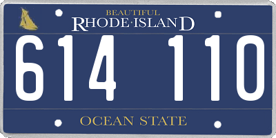 RI license plate 614110