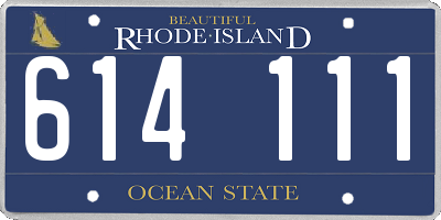 RI license plate 614111