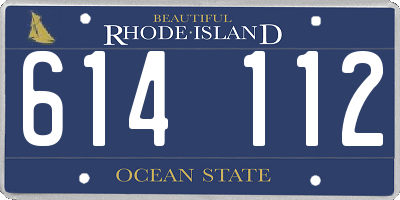 RI license plate 614112