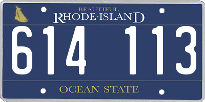 RI license plate 614113