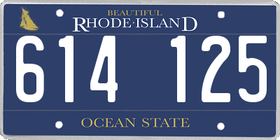 RI license plate 614125