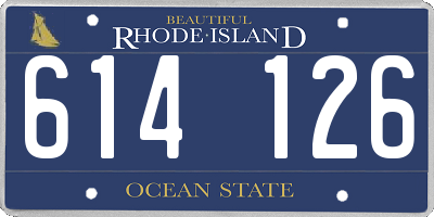 RI license plate 614126