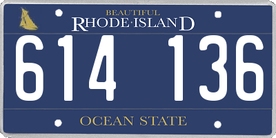 RI license plate 614136