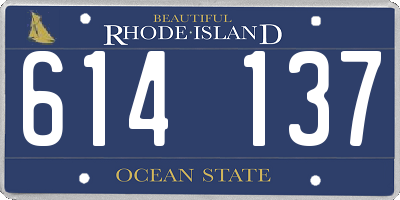 RI license plate 614137