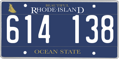 RI license plate 614138